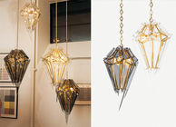 Main - coupez les lampes translucides de suspension de lumière de Dinning de style gothique en verre biseauté de pièce