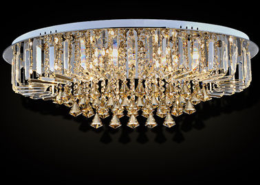 Plafonniers en cristal luxueux s'adaptant, lustre monté par plafond unique contemporain