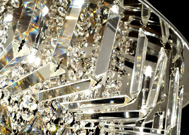Plafonniers en cristal luxueux s'adaptant, lustre monté par plafond unique contemporain