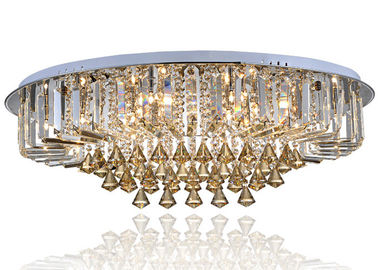 Plafonniers en cristal luxueux s'adaptant, lustre monté par plafond unique contemporain