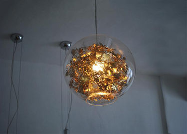 le pendant accrochant de globe de l'embrouillement 100W allume l'éclairage de boule en verre avec la couleur d'or