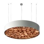 Lampe pendante intéressante de lumière moderne créative en bois ronde de suspension pour la Chambre