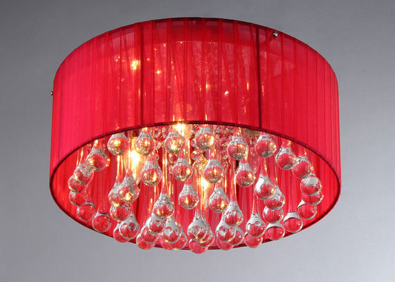 Éclairage moderne rond rouge de lustre plaquant E14 le × 40W