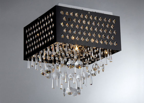 Éclairage moderne noir de lustre de salle à manger polissant avec 220V