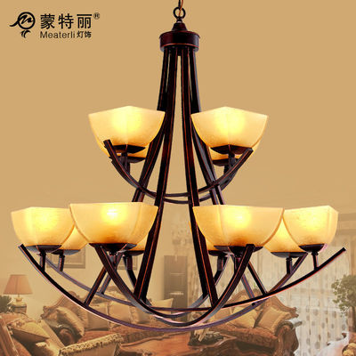 Éclairage moderne léger de lustre du fer 12 travaillé avec la chaîne, taille simple du style 89cm
