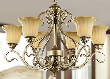 Argent/lustre de fer travaillé de cru en métal et en verre d'or avec les nuances, 6 600W légers E27