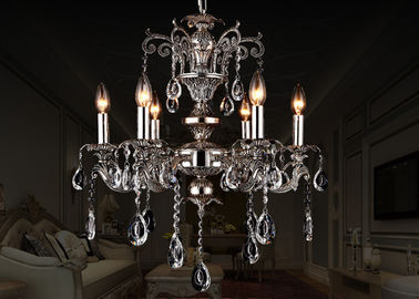 Rétro lumière en cristal européenne noire du lustre 6, lustres en verre traditionnels antiques