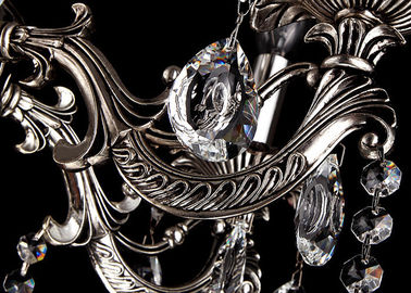 Rétro lumière en cristal européenne noire du lustre 6, lustres en verre traditionnels antiques