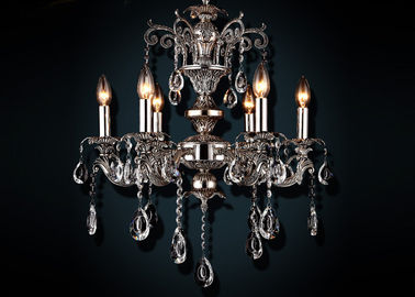 Rétro lumière en cristal européenne noire du lustre 6, lustres en verre traditionnels antiques