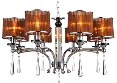 Hôtel Hall/lustre décoratif chrome de foyer, lustre moderne de cristal de fer travaillé