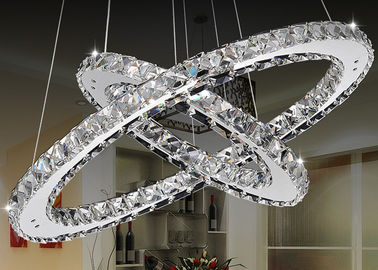 Lustre K9 en cristal de luxe contemporain de double cercle 31 watts pour l'éclairage accrochant de décoration