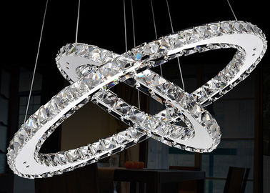 Lustre K9 en cristal de luxe contemporain de double cercle 31 watts pour l'éclairage accrochant de décoration