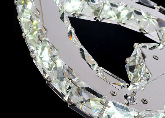 Double lustre en cristal de luxe moderne en forme de coeur avec la chaîne réglable de 75cm