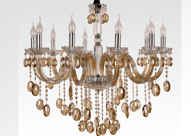 Lustre en cristal de luxe du cognac 10 léger, lustres pendants en verre modernes