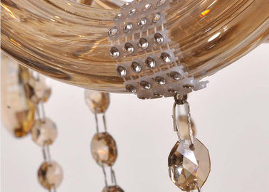 Lustre en cristal de luxe du cognac 10 léger, lustres pendants en verre modernes