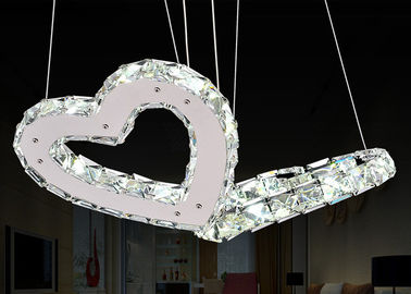 Lustre en cristal de luxe moderne en forme de coeur
