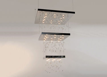 Éclairage en cristal de luxe de lustre, lustres d'hôtel avec trois appareils d'éclairage de couche