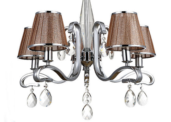 Passez la lumière contemporaine de luxe d'intérieur légère/lampe au bichromate de potasse de 5 lustres avec l'ombre de tissu