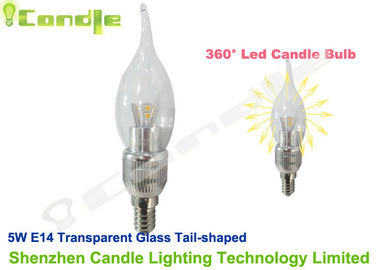 Le lustre en cristal a mené les ampoules E14, le CE transparent EMC d'ampoule de bougie mené par 5w en verre