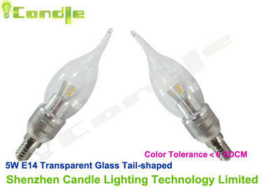 Le lustre en cristal a mené les ampoules E14, le CE transparent EMC d'ampoule de bougie mené par 5w en verre