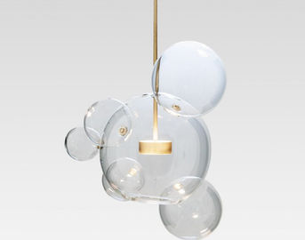Ensembles de lustres de boule en verre, lampe de lustre de LED pour l'hôtel et salon