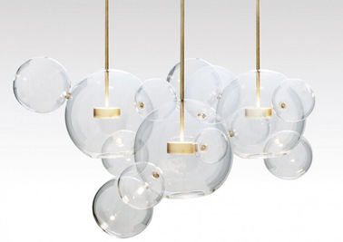Ensembles de lustres de boule en verre, lampe de lustre de LED pour l'hôtel et salon