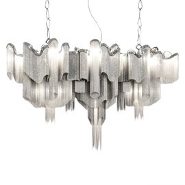 Éclairage en aluminium moderne de lustre d'acier inoxydable de lustres d'hôtel