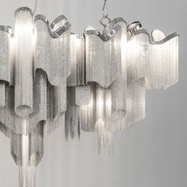 Éclairage en aluminium moderne de lustre d'acier inoxydable de lustres d'hôtel