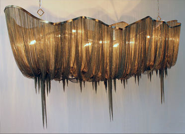 Lustre en aluminium de conception de Chambre de lustres d'hôtel long pour le projet de construction