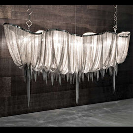 Lustre en aluminium de conception de Chambre de lustres d'hôtel long pour le projet de construction