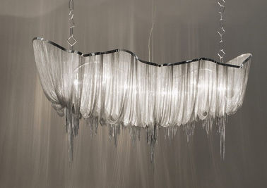 Lustre en aluminium de conception de Chambre de lustres d'hôtel long pour le projet de construction