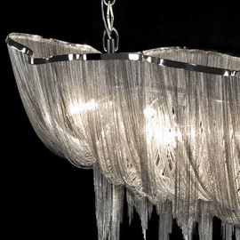 Lustre en aluminium de conception de Chambre de lustres d'hôtel long pour le projet de construction