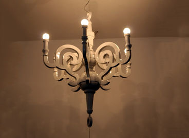 lustre de résine de lustres de l'hôtel 40W/en bois blanc pour le restaurant/hôtel décoratifs