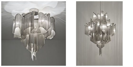 Lustres en verre modernes larges modernes, montage à extrémité élevé de lustres pour le décor à la maison