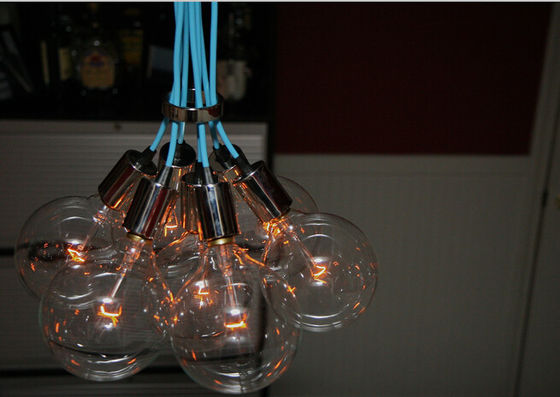 Lumières en aluminium des têtes E27 du lustre 19 de boule en verre pour la décoration de pièce