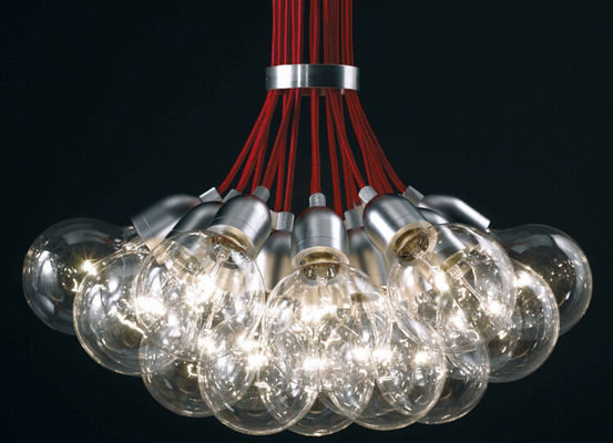 Lumières en aluminium des têtes E27 du lustre 19 de boule en verre pour la décoration de pièce