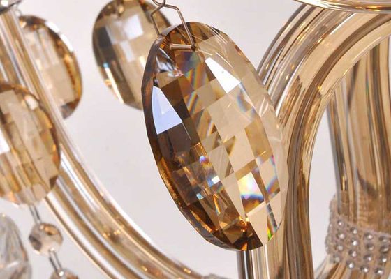 Lustres modernes en verre d'hôtel d'art de luxe grands avec le cognac plaqué 1500W
