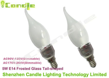 E14 le lustre en cristal 360 a mené le CE RoHS, blanc chaud de l'ampoule 5w de bougie