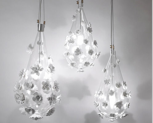 Verre moderne d'appareils d'éclairage et lampe pendante de fleur en céramique pour la décoration de magasin