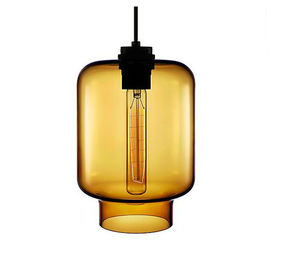 Lampe pendante de bouteille luxueuse en verre claire de forme, appareils d'éclairage industriels