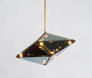Lumière moderne en verre de suspension de forme de diamant populaire pour l'hôtel de restaurant de barre