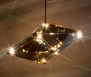 Lumière moderne en verre de suspension de forme de diamant populaire pour l'hôtel de restaurant de barre