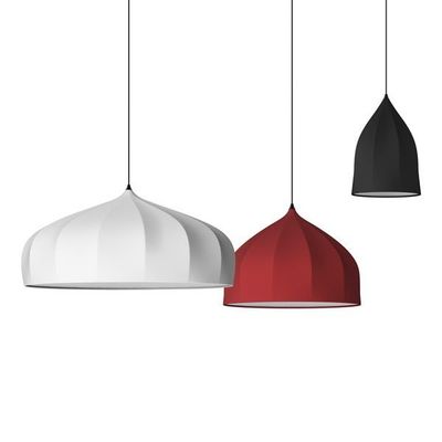 La lumière moderne blanche rouge de suspension, pendant de salle à manger s'allume