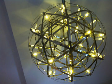 Boule ronde moderne d'acier inoxydable de lumière de suspension la grande a formé la lampe pendante pour la décoration à la maison