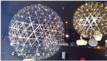 Boule ronde moderne d'acier inoxydable de lumière de suspension la grande a formé la lampe pendante pour la décoration à la maison