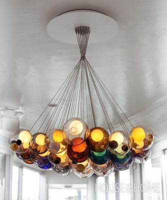 Double lampe pendante colorée accrochante créative des plafonniers de couverture en verre LED G9