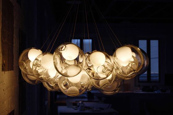 Double lampe pendante colorée accrochante créative des plafonniers de couverture en verre LED G9