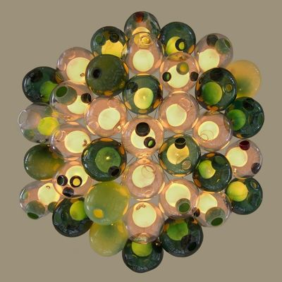 Double lampe pendante colorée accrochante créative des plafonniers de couverture en verre LED G9