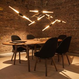 1 an a mené des lumières de lustre, appareil d'éclairage pendant moderne de lustre de garantie