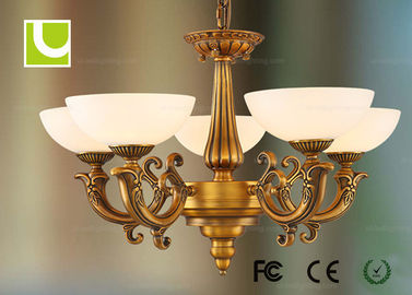 Le rétro 5 lustre décoratif de cuivre de PCS E27 LED s'allume pour l'hôtel/villa
